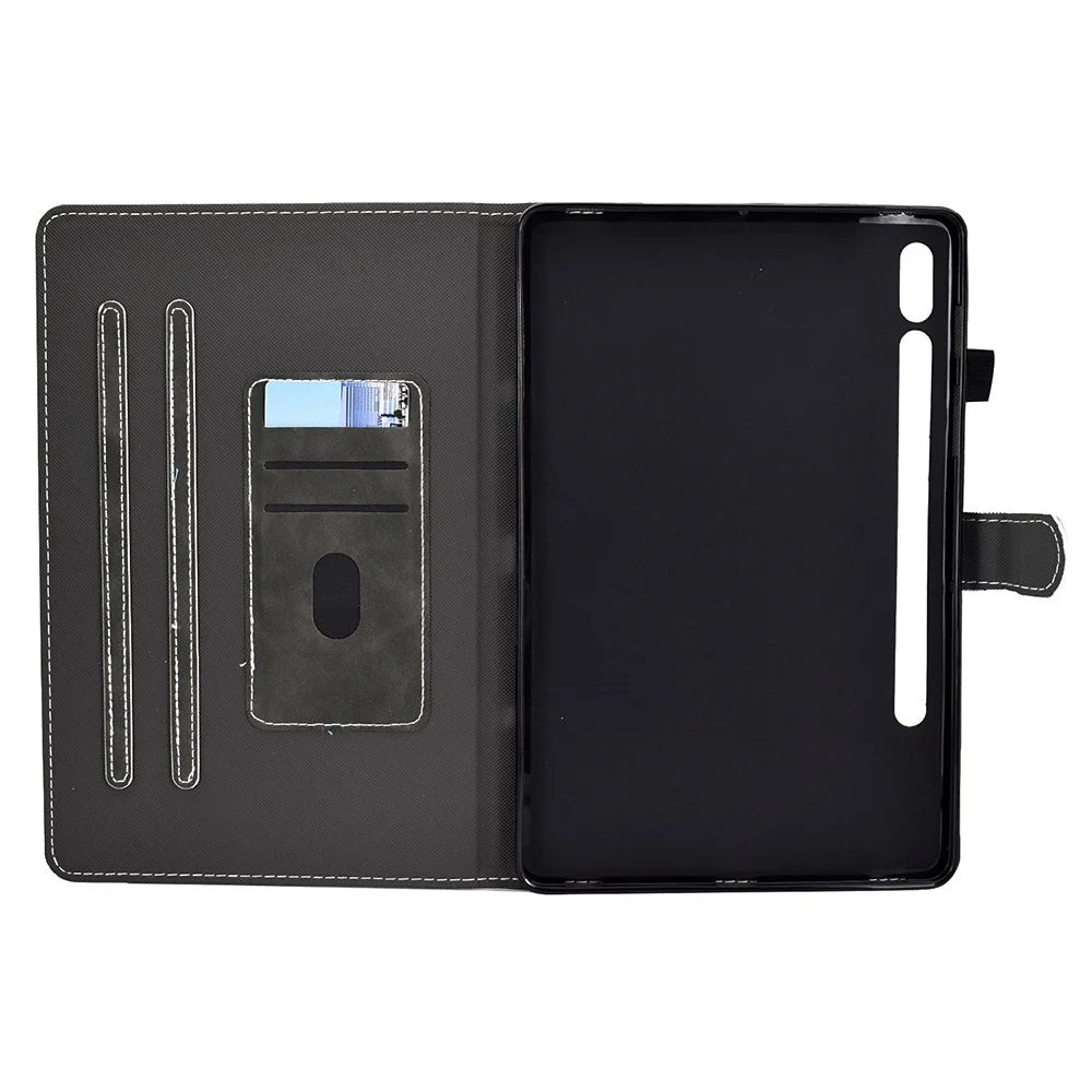 Cowhide Texture Leather TPU Bottom Tablet Case for Samsung Galaxy Tab S7 T870 / Samsung Galaxy Tab S8 X700/X706 - Black - 5