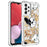 For Samsung Galaxy A13 4G TPU Case with Quicksand and Pattern Printed - Black / White Puppy - 1