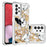 For Samsung Galaxy A13 4G TPU Case with Quicksand and Pattern Printed - Black / White Puppy - 2