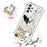 For Samsung Galaxy A13 4G TPU Case with Quicksand and Pattern Printed - Black / White Puppy - 4