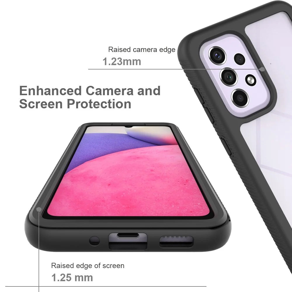 For Samsung Galaxy A33 5G TPU + PC + Acrylic Drop-resistant Mobile Phone Case Protective Cover - Black - 3