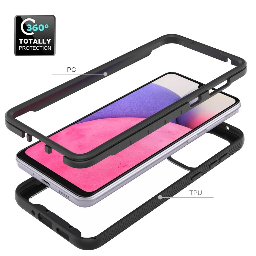 For Samsung Galaxy A33 5G TPU + PC + Acrylic Drop-resistant Mobile Phone Case Protective Cover - Black - 5