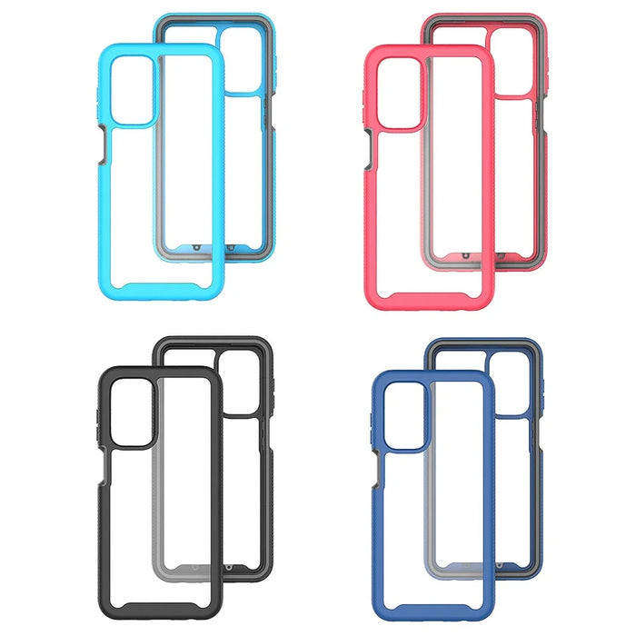 For Samsung Galaxy A23 4G / 5G (Global Version) TPU Bumper Transparent PC + Acrylic Back Case Anti-scratch Phone Cover - Black - 7