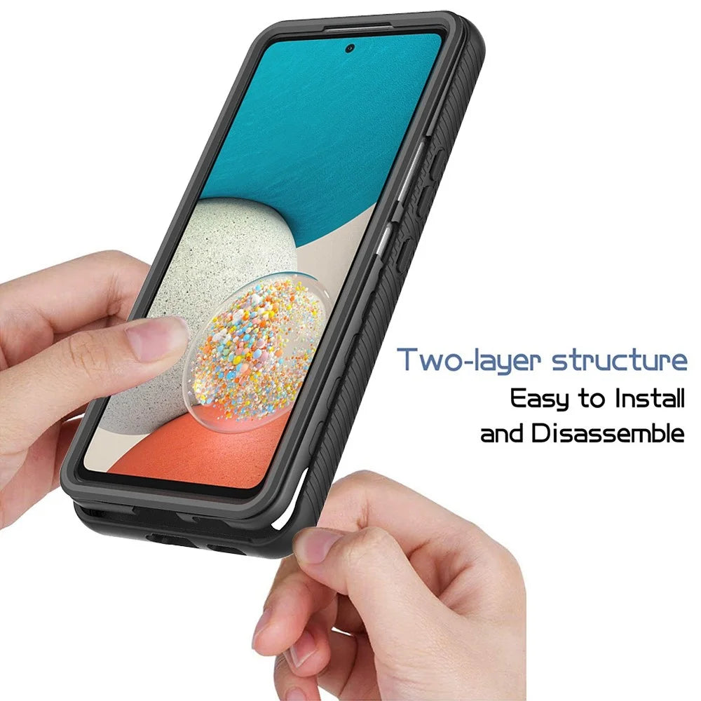 For Samsung Galaxy A53 5G TPU Frame PC + Acrylic Back Case Hybrid Phone Cover - Black - 2