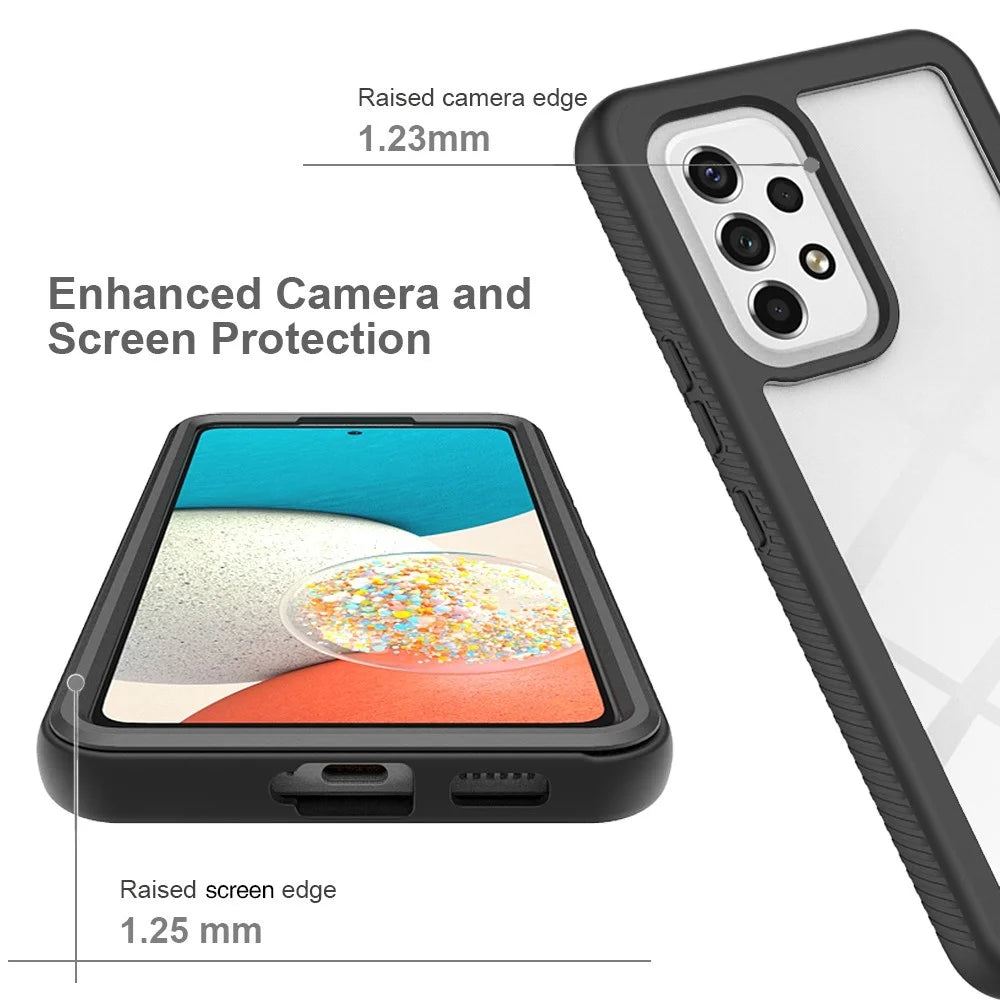 For Samsung Galaxy A53 5G TPU Frame PC + Acrylic Back Case Hybrid Phone Cover - Black - 4