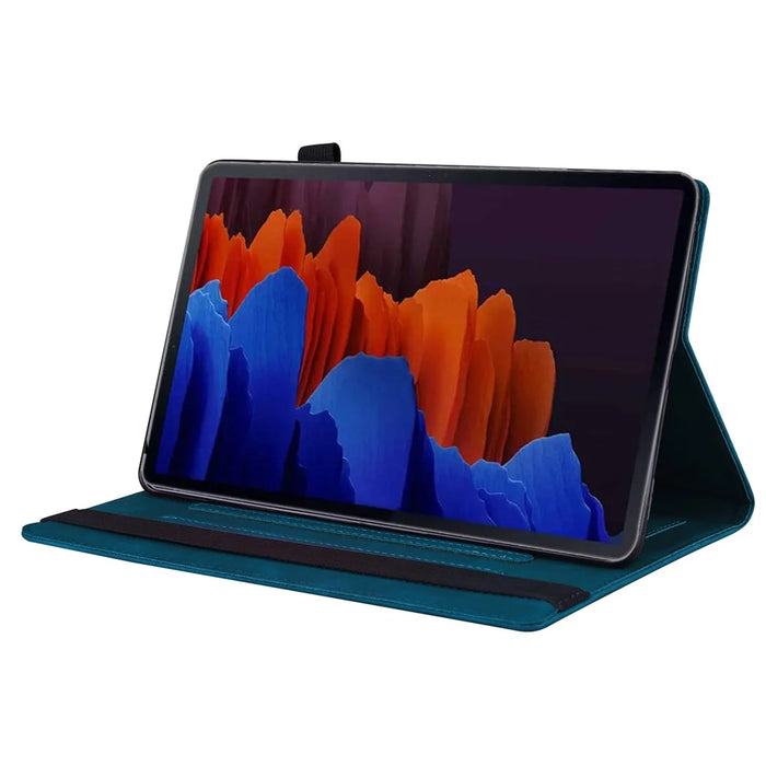 For Samsung Galaxy Tab S10 Ultra / S9 Ultra / S8 Ultra PU Leather Tablet Case Foldable Stand Wallet Shockproof Shell with Pencil Holder - Blue - 4