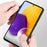For Samsung Galaxy A73 5G Anti-scratch Splicing Cloth Texture PU Leather Coating Phone Cover Hybrid TPU + PC Drop-proof Case - Grey - 5