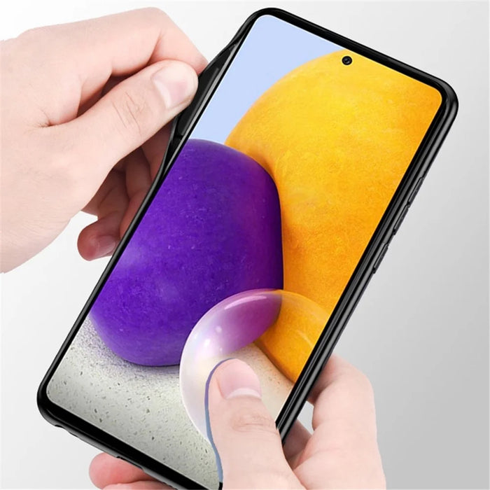 For Samsung Galaxy A73 5G Anti-scratch Splicing Cloth Texture PU Leather Coating Phone Cover Hybrid TPU + PC Drop-proof Case - Grey - 5