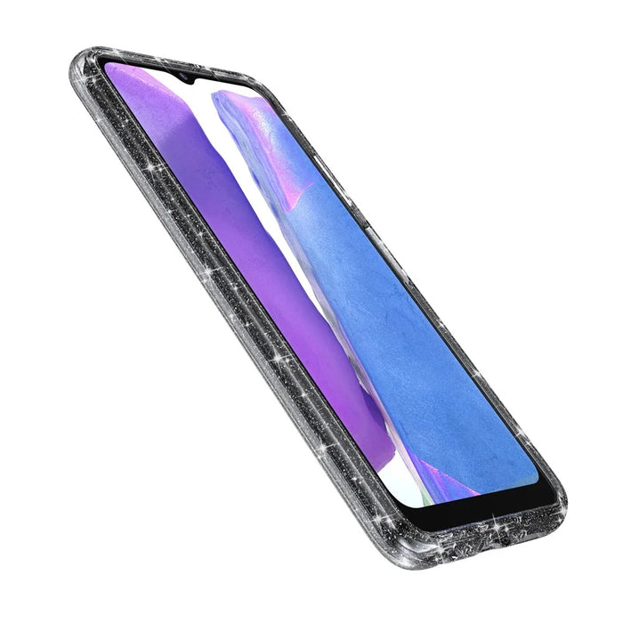 For Samsung Galaxy A03s (165.8mm) (US) Drop-proof Sparkly Clear Glitter Case Hard PC Soft TPU Thickening Design Mobile Phone Shell - Black - 5