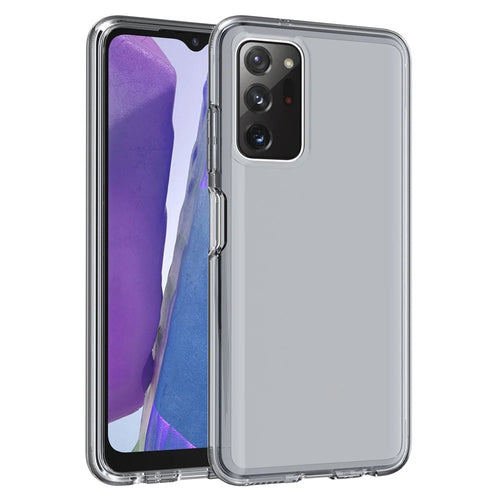 For Samsung Galaxy A03s (165.8mm) (US) Clear Crystal Phone Case Anti-Scratch Hard PC Soft TPU Well-Protected Cover - Grey - 1