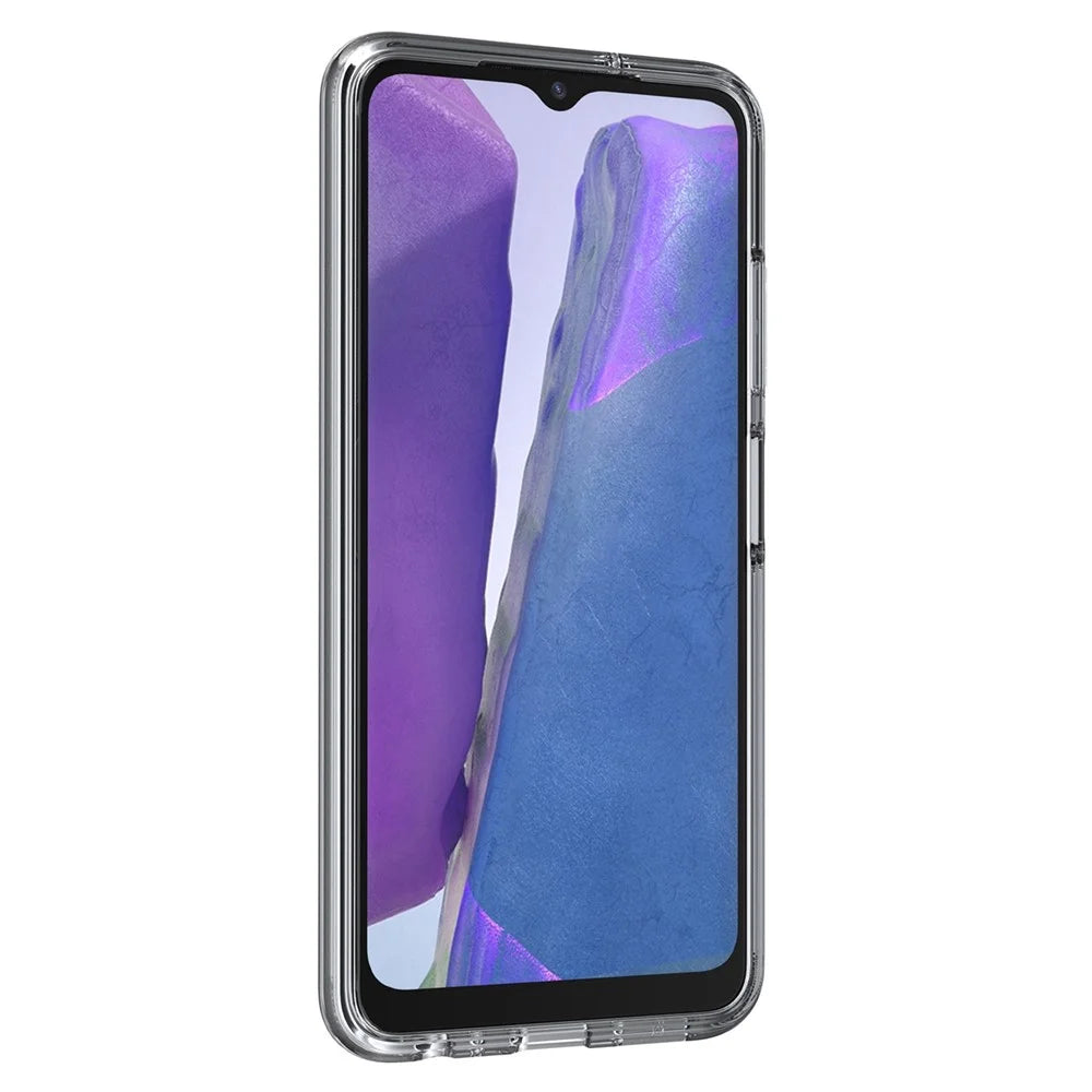 For Samsung Galaxy A03s (165.8mm) (US) Clear Crystal Phone Case Anti-Scratch Hard PC Soft TPU Well-Protected Cover - Grey - 3