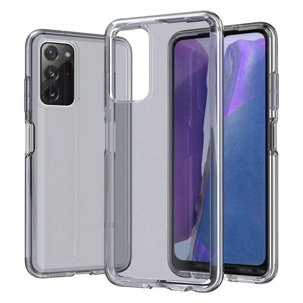 For Samsung Galaxy A03s (165.8mm) (US) Clear Crystal Phone Case Anti-Scratch Hard PC Soft TPU Well-Protected Cover - Grey - 4