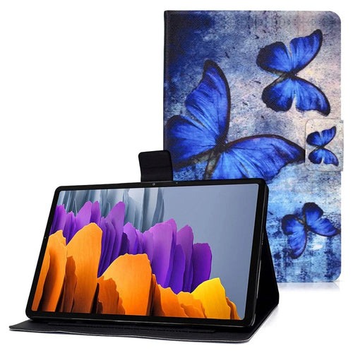 For Samsung Galaxy Tab S7 T870/Galaxy Tab S8 X700 X706 Anti-drop Pattern Printing Leather Tablet Case Protective Cover - Butterfly - 1