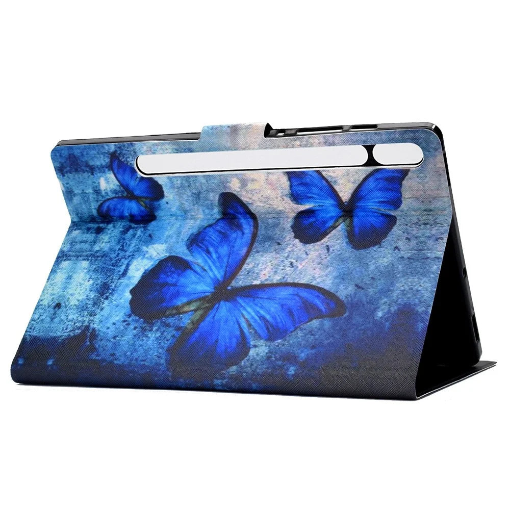 For Samsung Galaxy Tab S7 T870/Galaxy Tab S8 X700 X706 Anti-drop Pattern Printing Leather Tablet Case Protective Cover - Butterfly - 6