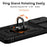 For Samsung Galaxy A33 5G Slide Camera Cover Hard PC + Soft TPU Phone Case with Ring Kickstand - Black - 6