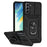 For Samsung Galaxy S21 FE 5G Ring Kickstand PC + TPU Hybrid Cover Slide Camera Protection Phone Case - Black - 1