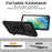 For Samsung Galaxy S21 FE 5G Ring Kickstand PC + TPU Hybrid Cover Slide Camera Protection Phone Case - Black - 2