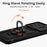 For Samsung Galaxy S21 FE 5G Ring Kickstand PC + TPU Hybrid Cover Slide Camera Protection Phone Case - Black - 6