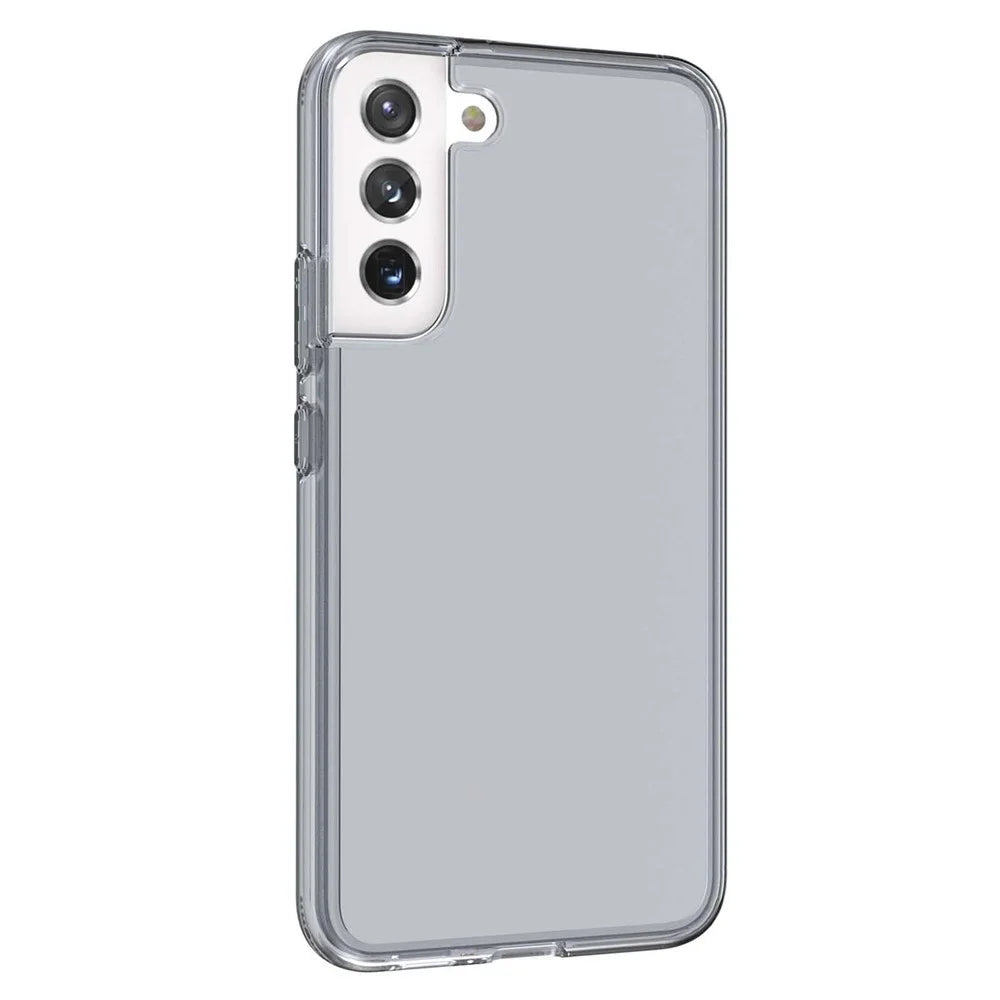 For Samsung Galaxy S21 FE 5G / S21 Fan Edition Clear Crystal Phone Case Shock Absorption Hard PC Soft TPU Protective Cover - Grey - 2