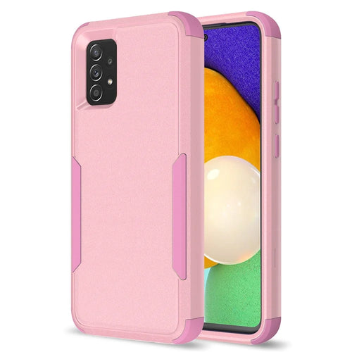 For Samsung Galaxy A52 4G/A52 5G/A52s 5G Commuter Series TPU + PC Phone Back Case Anti-drop Shockproof Cover - Pink - 1