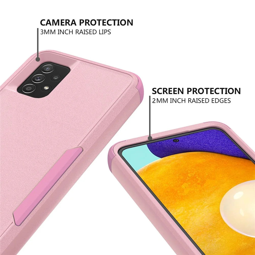 For Samsung Galaxy A52 4G/A52 5G/A52s 5G Commuter Series TPU + PC Phone Back Case Anti-drop Shockproof Cover - Pink - 2