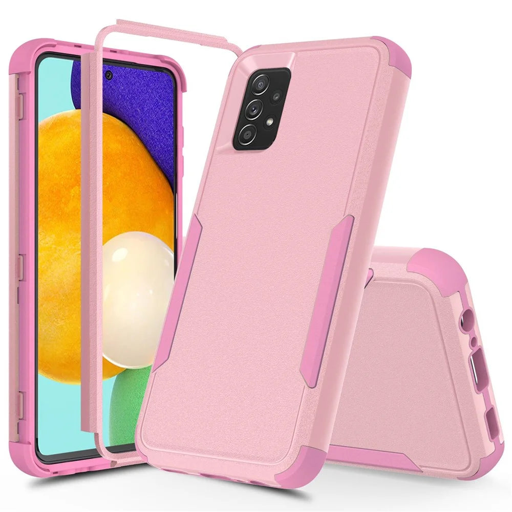 For Samsung Galaxy A52 4G/A52 5G/A52s 5G Commuter Series TPU + PC Phone Back Case Anti-drop Shockproof Cover - Pink - 5