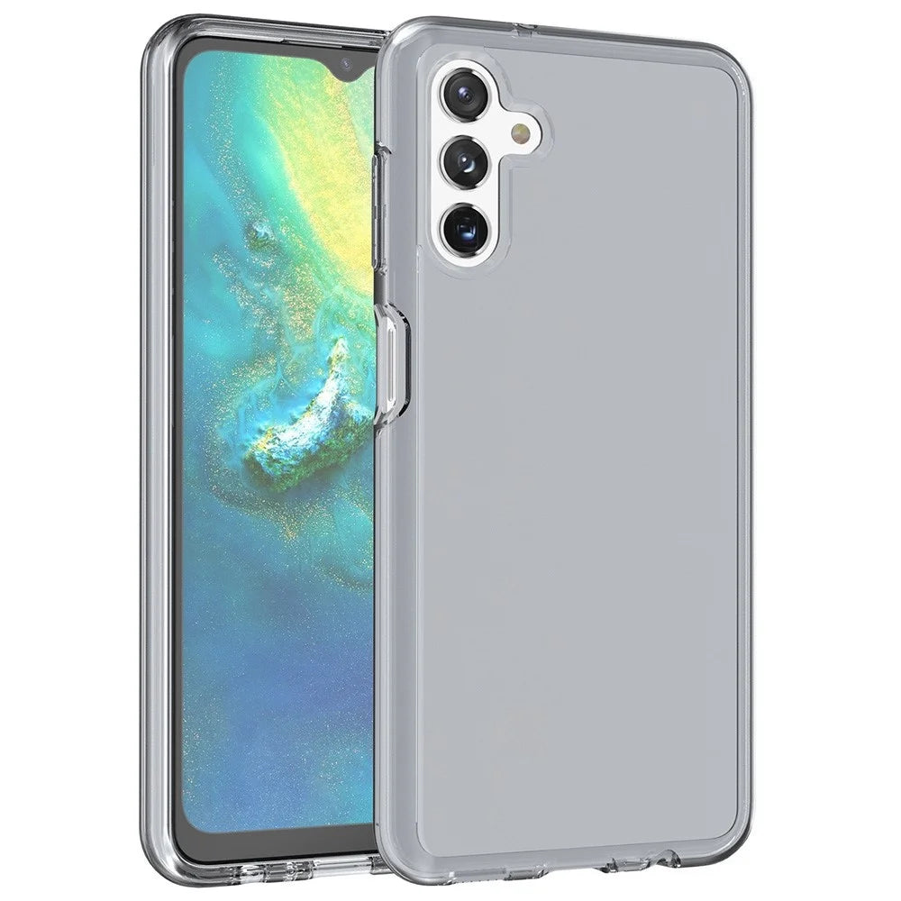 For Samsung Galaxy A13 5G Clear Crystal Phone Case Anti-Scratch Hard PC Soft TPU Well-Protected Cover - Grey - 1