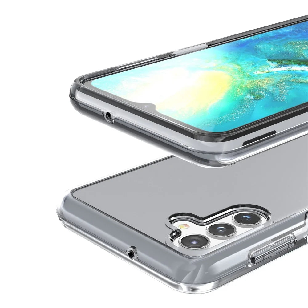 For Samsung Galaxy A13 5G Clear Crystal Phone Case Anti-Scratch Hard PC Soft TPU Well-Protected Cover - Grey - 5