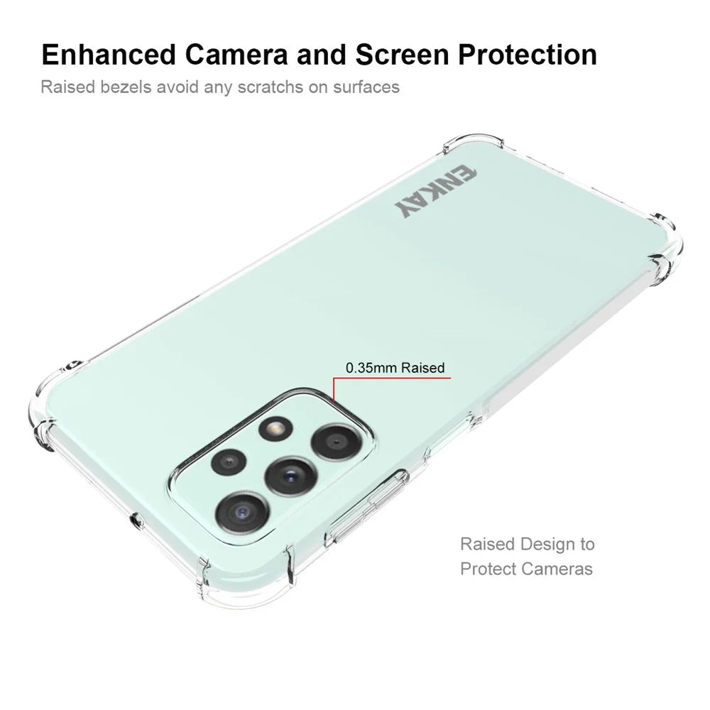 ENKAY HAT PRINCE for Samsung Galaxy A23 4G / 5G (Global Version) Transparent Anti-slip Phone Case Soft TPU Four Reinforced Corners Protection Cover - 3