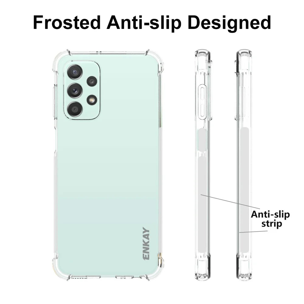 ENKAY HAT PRINCE for Samsung Galaxy A23 4G / 5G (Global Version) Transparent Anti-slip Phone Case Soft TPU Four Reinforced Corners Protection Cover - 4