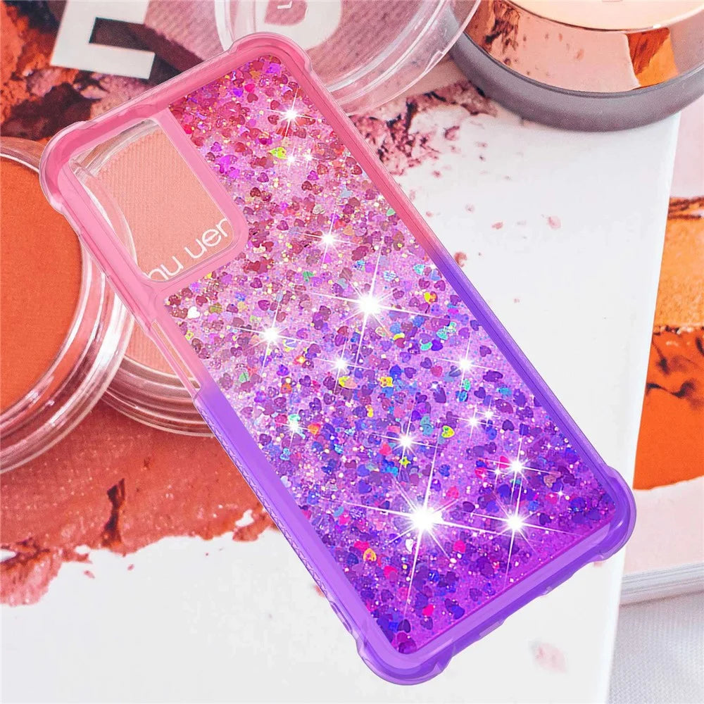 For Samsung Galaxy A13 4G TPU Case Gradient Quicksand Phone Back Cover - Pink / Purple - 5