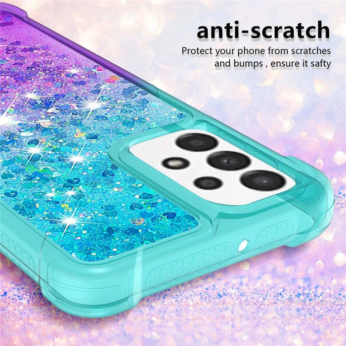 For Samsung Galaxy A23 4G / 5G (Global Version) TPU Case Gradient Quicksand Phone Back Cover - Sky Blue / Purple - 2