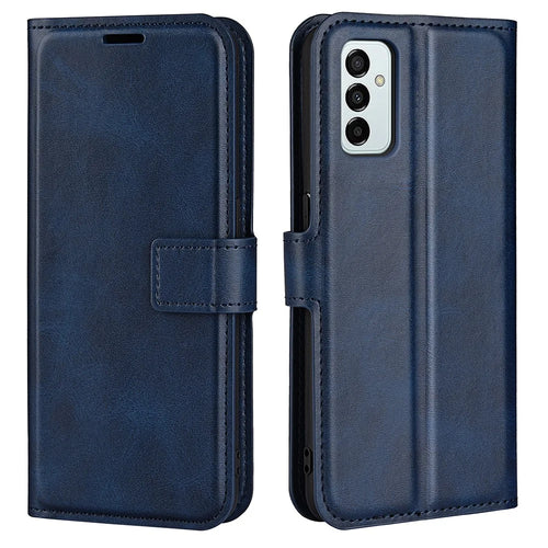 For Samsung Galaxy M23 5G/F23 5G Anti-slip Textured PU Leather Cover Stand Feature Magnetic Closure Shockproof Flip Wallet Case - Blue - 1