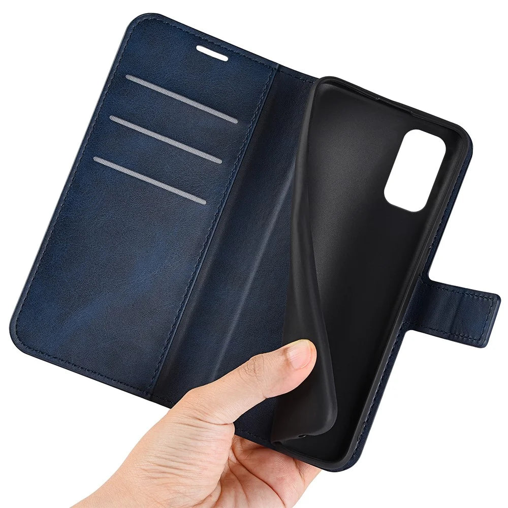 For Samsung Galaxy M23 5G/F23 5G Anti-slip Textured PU Leather Cover Stand Feature Magnetic Closure Shockproof Flip Wallet Case - Blue - 4