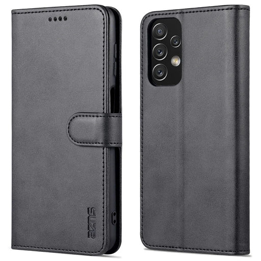 AZNS Shockproof Phone Case for Samsung Galaxy A23 4G / 5G (Global Version) PU Leather Anti-dust Folio Flip Cover Wallet Phone Case with Stand - Black - 1