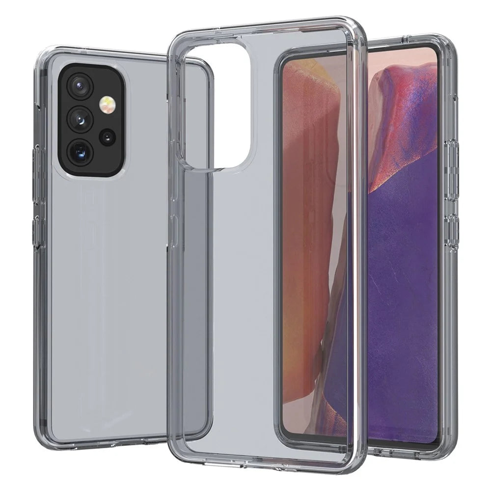 For Samsung Galaxy A33 5G Thicken Clear Phone Case Hard PC + Soft TPU Anti-Scratch Protective Cover - Transparent Grey - 4