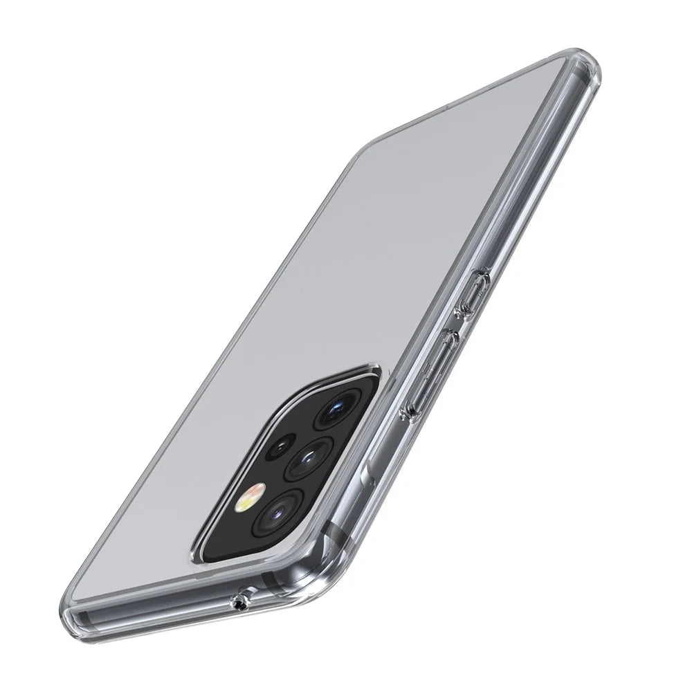 For Samsung Galaxy A33 5G Thicken Clear Phone Case Hard PC + Soft TPU Anti-Scratch Protective Cover - Transparent Grey - 6