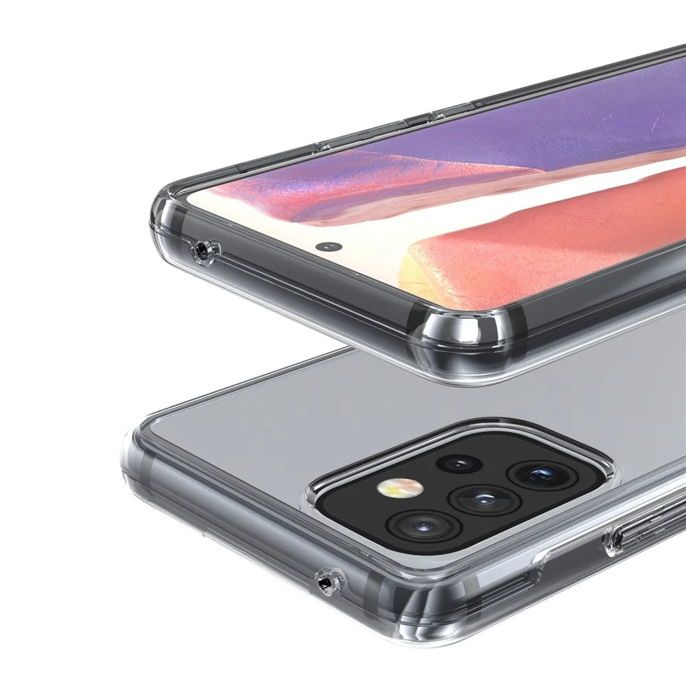 For Samsung Galaxy A33 5G Thicken Clear Phone Case Hard PC + Soft TPU Anti-Scratch Protective Cover - Transparent Grey - 7