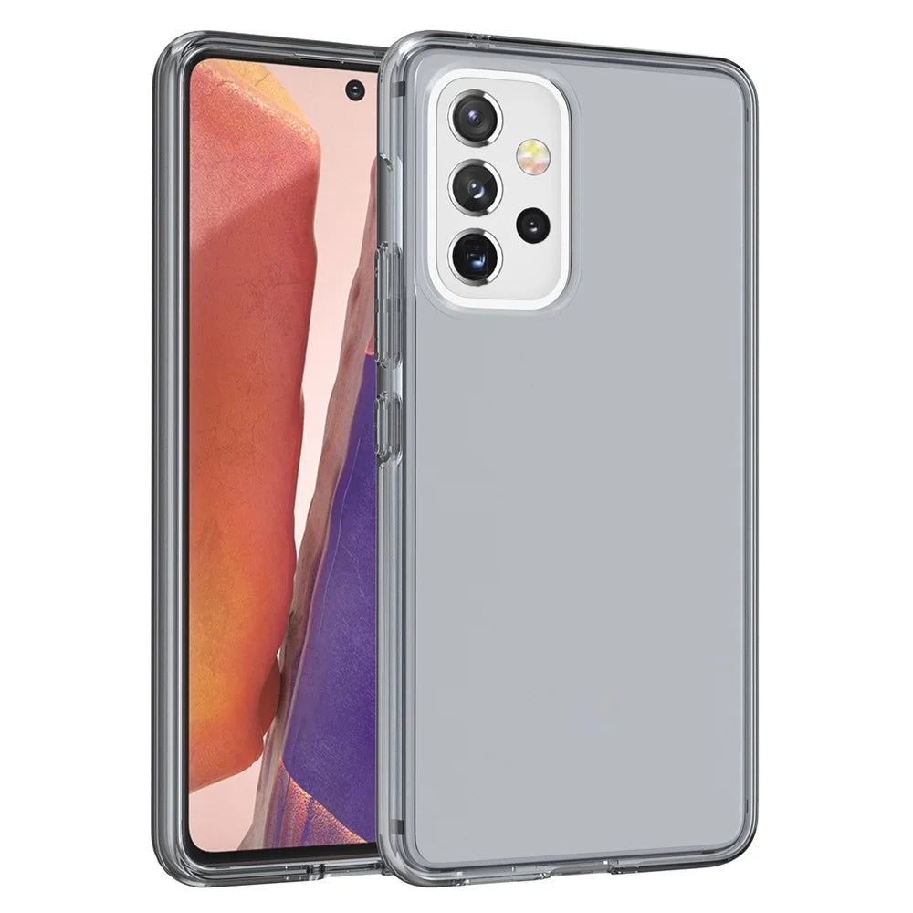 For Samsung Galaxy A53 5G Thicken Clear PC + TPU Phone Case Anti-Drop Protective Cover - Transparent Grey - 1