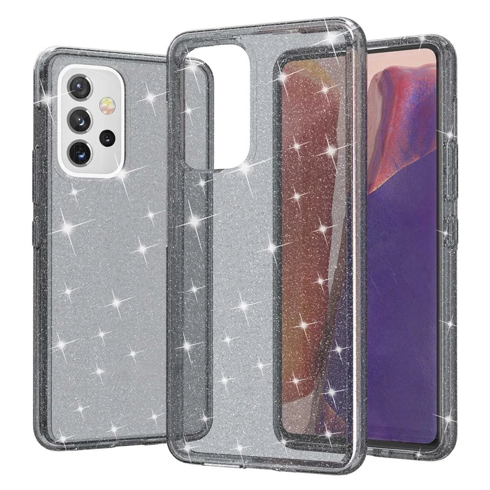For Samsung Galaxy A53 5G Stylish Glitter Phone Case PC + TPU Clear Thicken Anti-drop Cover - Grey - 4