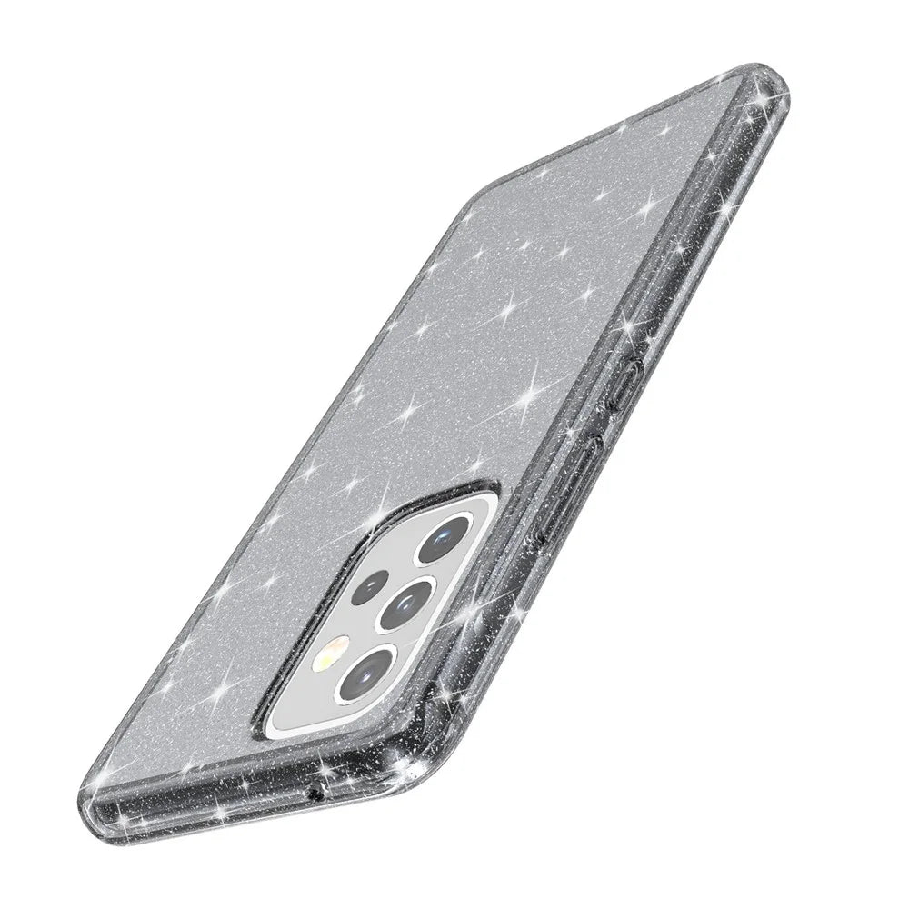 For Samsung Galaxy A53 5G Stylish Glitter Phone Case PC + TPU Clear Thicken Anti-drop Cover - Grey - 6