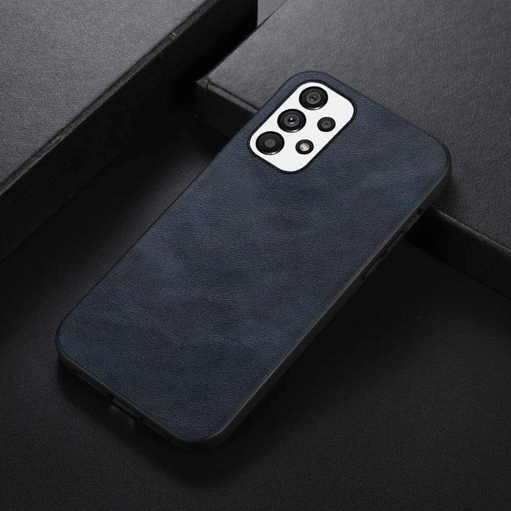 For Samsung Galaxy A23 5G (Global Version) / 4G Textured PU Leather + PC + TPU Mobile Phone Case Shell - Blue - 2