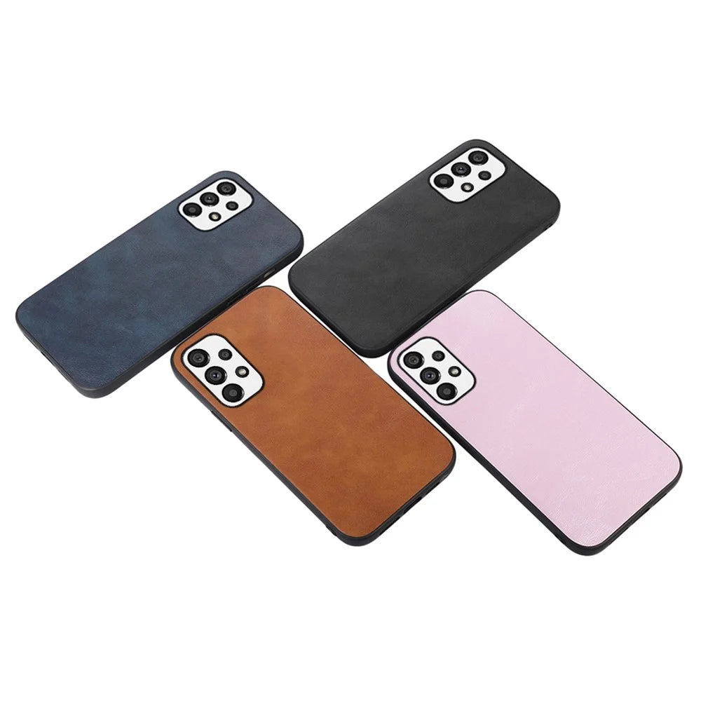 For Samsung Galaxy A23 5G (Global Version) / 4G Textured PU Leather + PC + TPU Mobile Phone Case Shell - Blue - 3