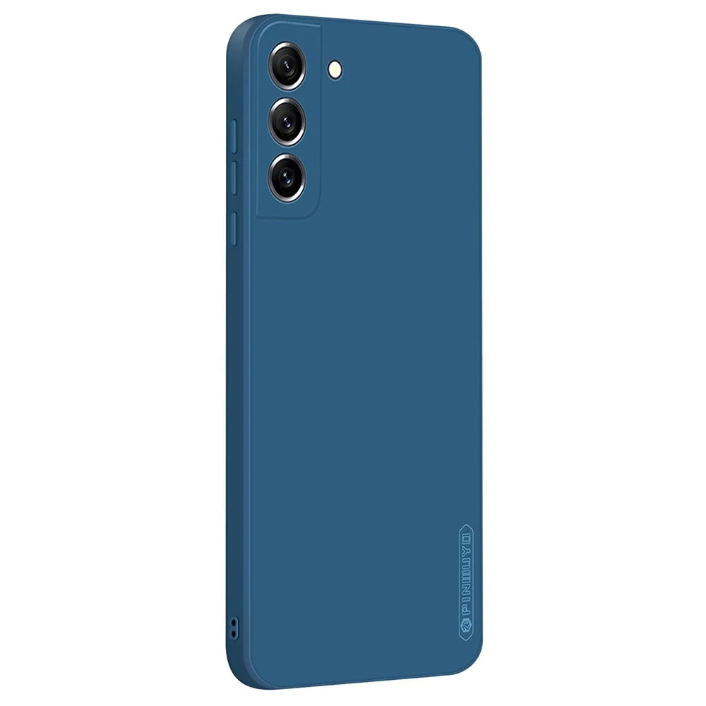 PINWUYO Soft TPU Phone Case for Samsung Galaxy S21 FE 5G, Precise Cutout Anti-Scratch Protective Phone Cover - Blue - 1