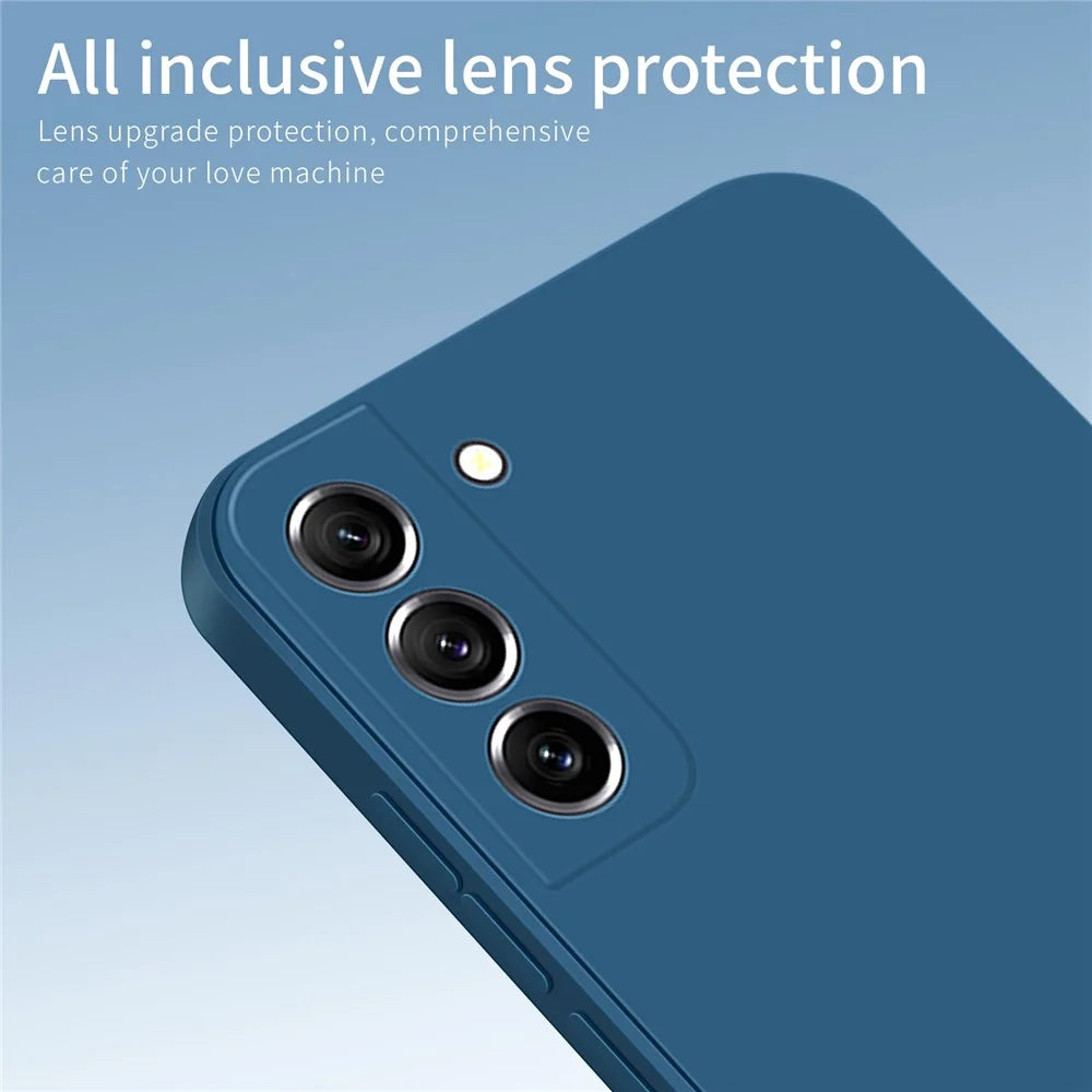 PINWUYO Soft TPU Phone Case for Samsung Galaxy S21 FE 5G, Precise Cutout Anti-Scratch Protective Phone Cover - Blue - 3