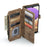 For Samsung Galaxy A32 5G / M32 5G Phone Cases with Strap CASEME C30 Zipper Multiple Card Holder PU Leather Cover - Brown - 3
