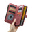 For Samsung Galaxy A13 4G Phone Cases with Strap CASEME C30 Zipper Multiple Card Holder PU Leather Cover - Red - 5