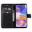 For Samsung Galaxy A23 5G (Global Version) / 4G Case Solid Color Leather Mobile Cover Wallet Stand with Strap - Black - 2