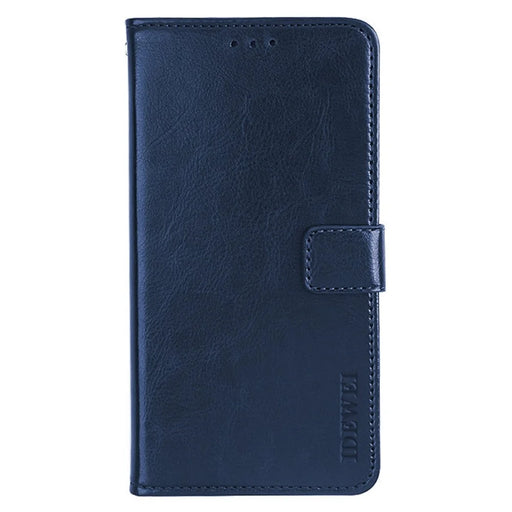 IDEWEI Crazy Horse Textured Case for Samsung Galaxy A53 5G, PU Leather Wallet Book Flip Folio Stand View Cover - Dark Blue - 1