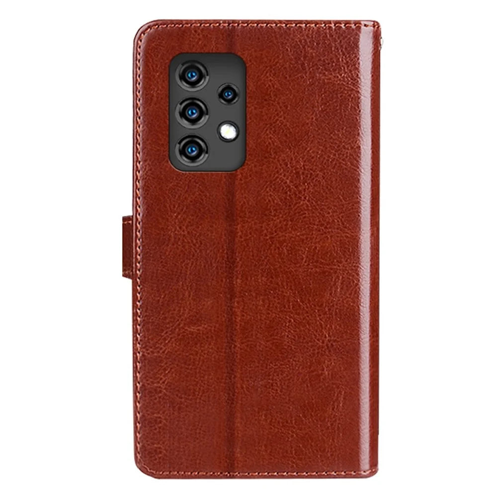 IDEWEI Crazy Horse Textured Case for Samsung Galaxy A53 5G, PU Leather Wallet Book Flip Folio Stand View Cover - Dark Blue - 3